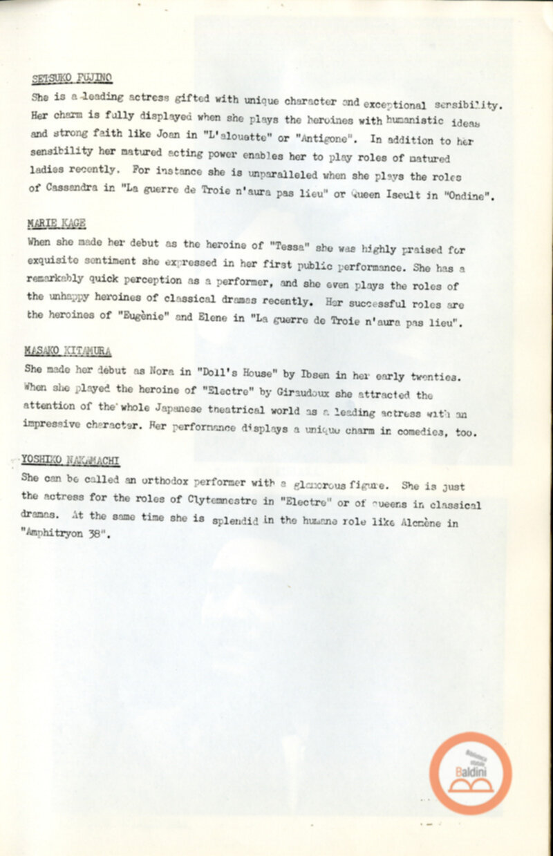 Teatro Shiki - spettacolo e artisti