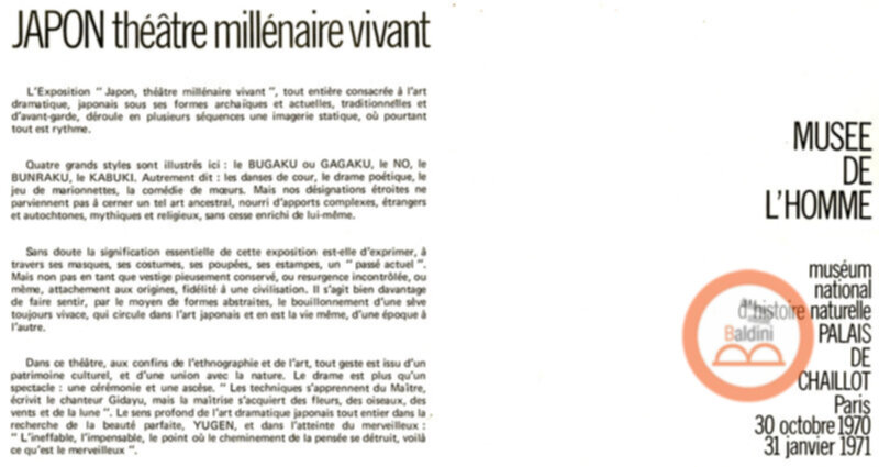 Mostra Japon théâtre millénaire vivant