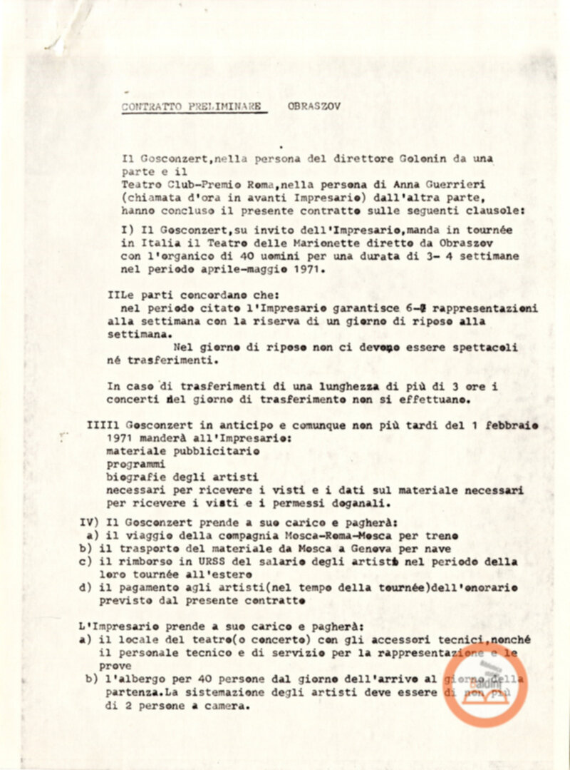 Corrispondenza con Wladimir Golovin e Serghei Obraszov.