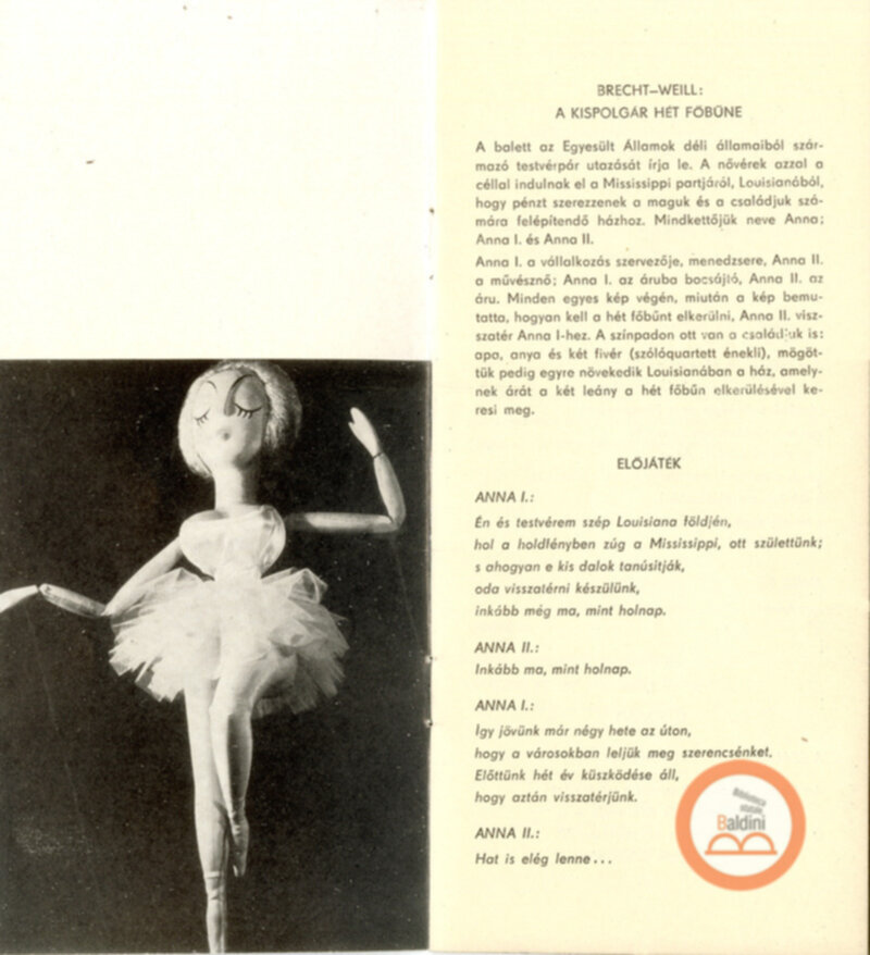 Burattini ungheresi Brecht-Weill: a hét föbün