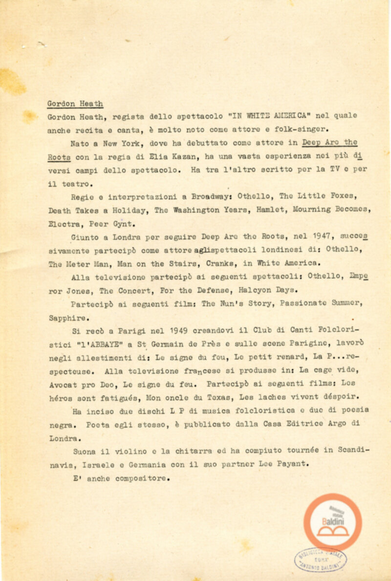 In White America - appunti