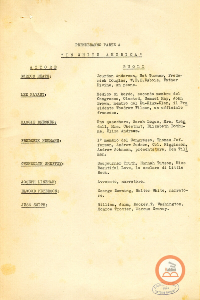In White America - appunti