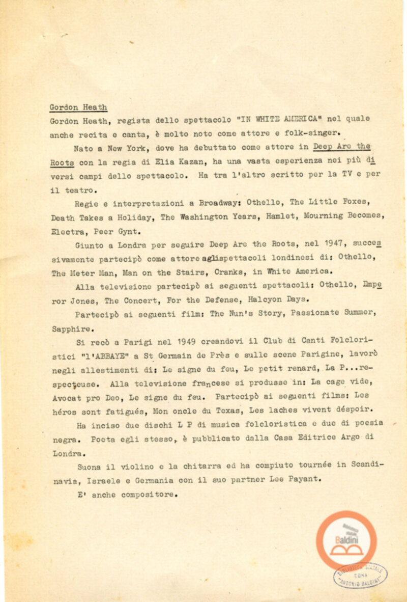 In White America - appunti