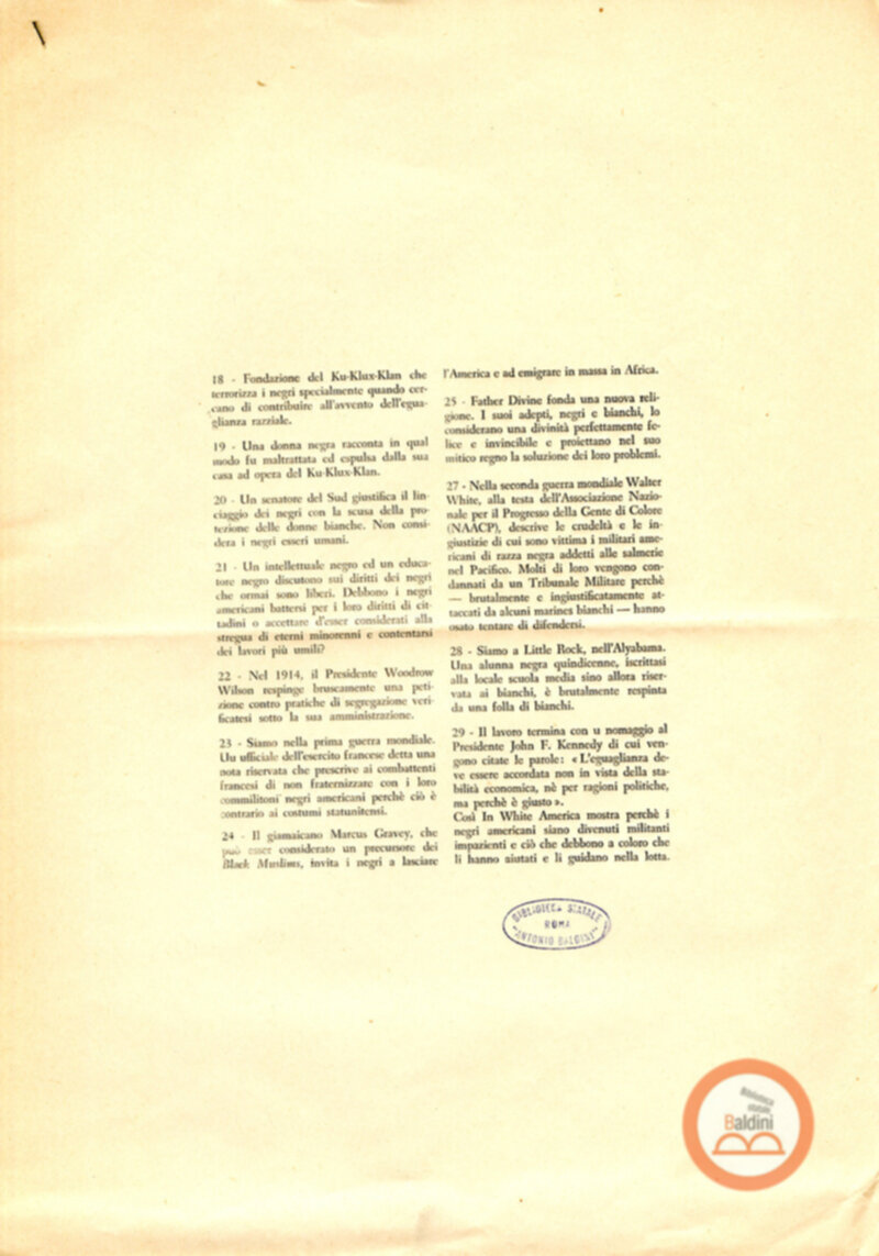 In White America - appunti