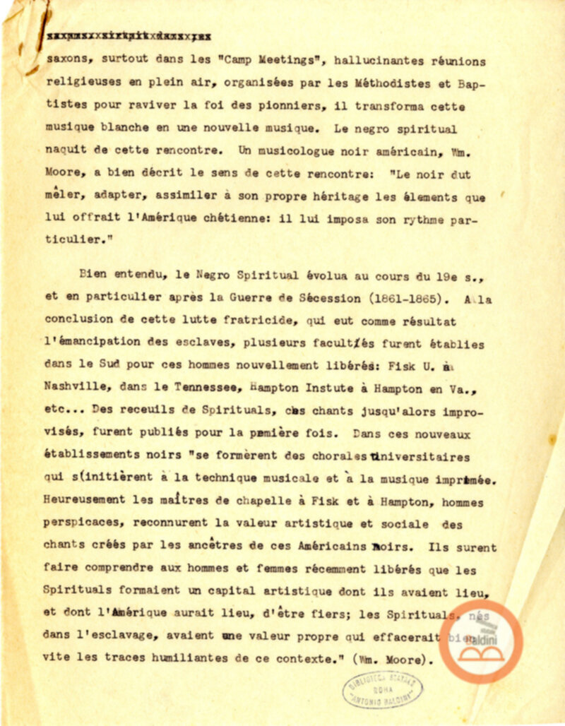 Spirituals - appunti tra schiavitù e nascita del canto degli spirituals