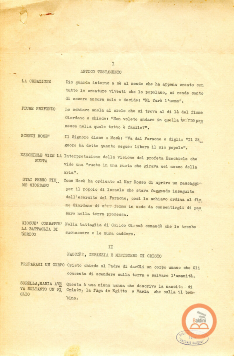 Antico e sul Nuovo Testamento