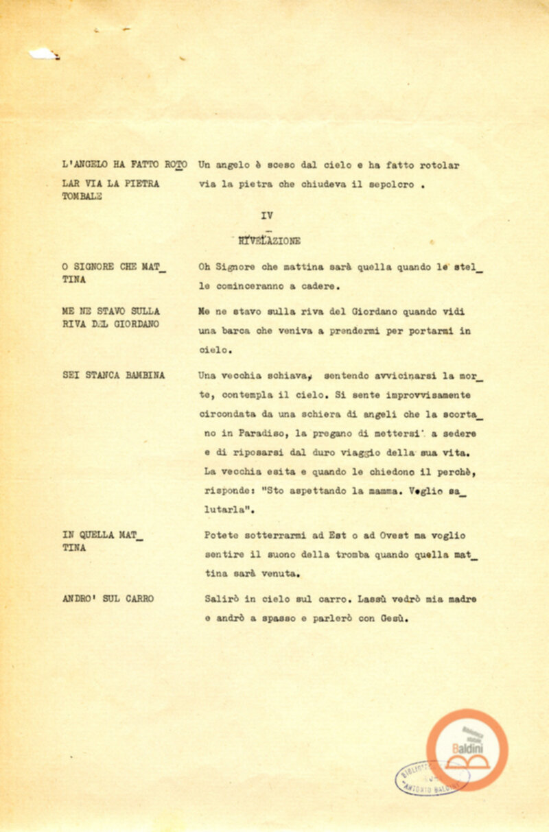 Antico e sul Nuovo Testamento