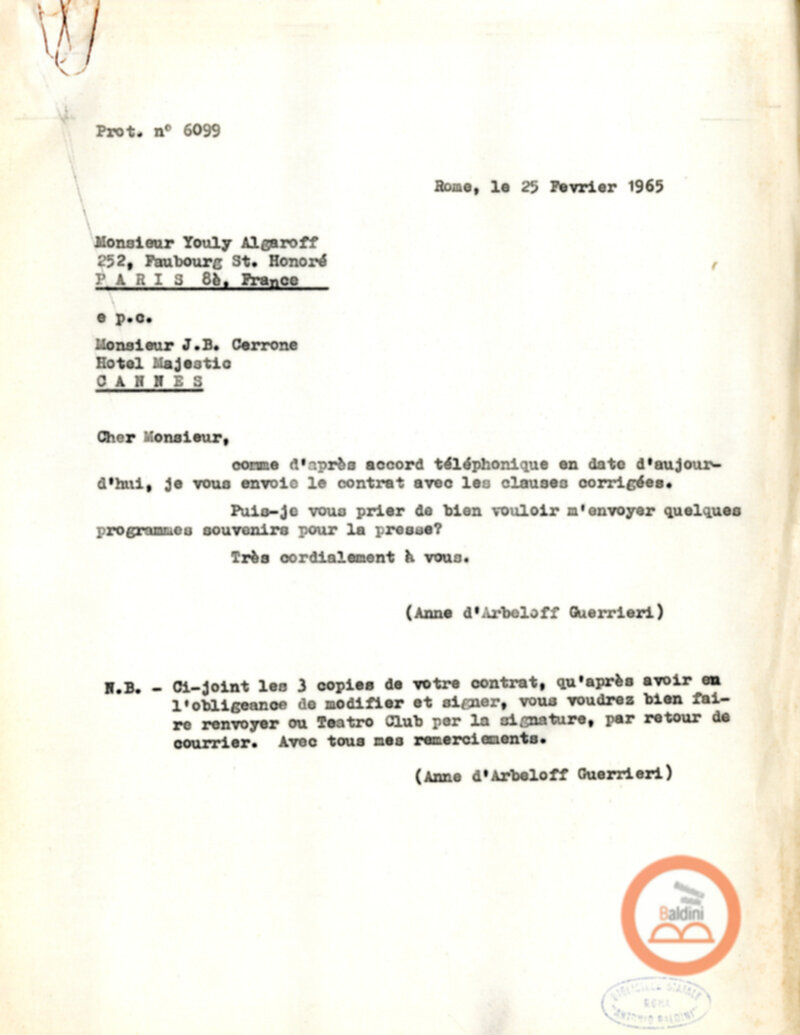 Collaborazioni con Compagnia del Balletto Kierdi Mosca/Compagnia dell'"Harkness Ballet