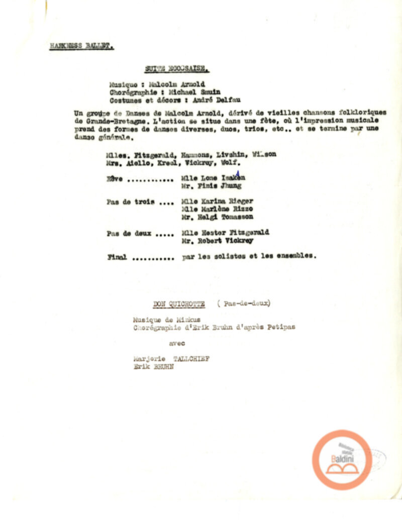 Collaborazioni con Compagnia del Balletto Kierdi Mosca/Compagnia dell'"Harkness Ballet