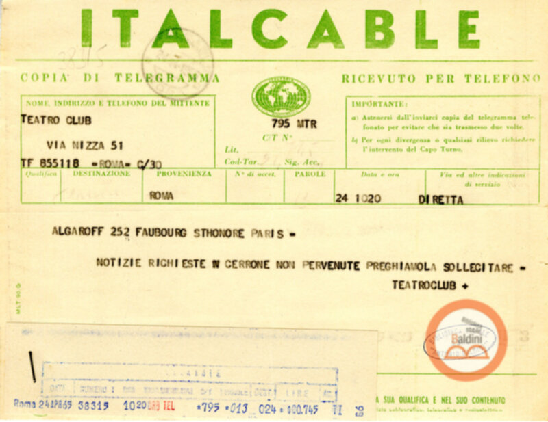 Collaborazioni con Compagnia del Balletto Kierdi Mosca/Compagnia dell'"Harkness Ballet