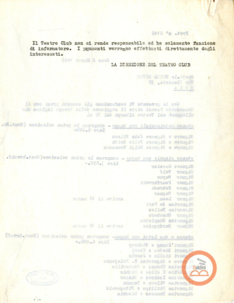 Soggiorno della Compagnia del Harkness Ballet