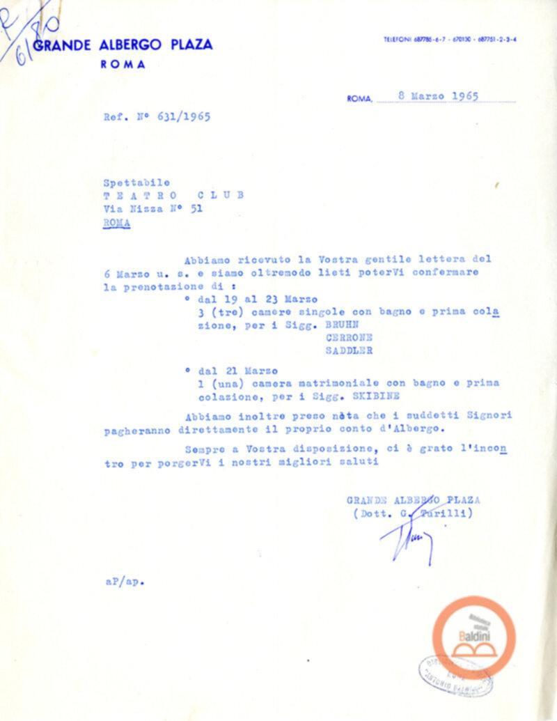 Soggiorno della Compagnia del Harkness Ballet