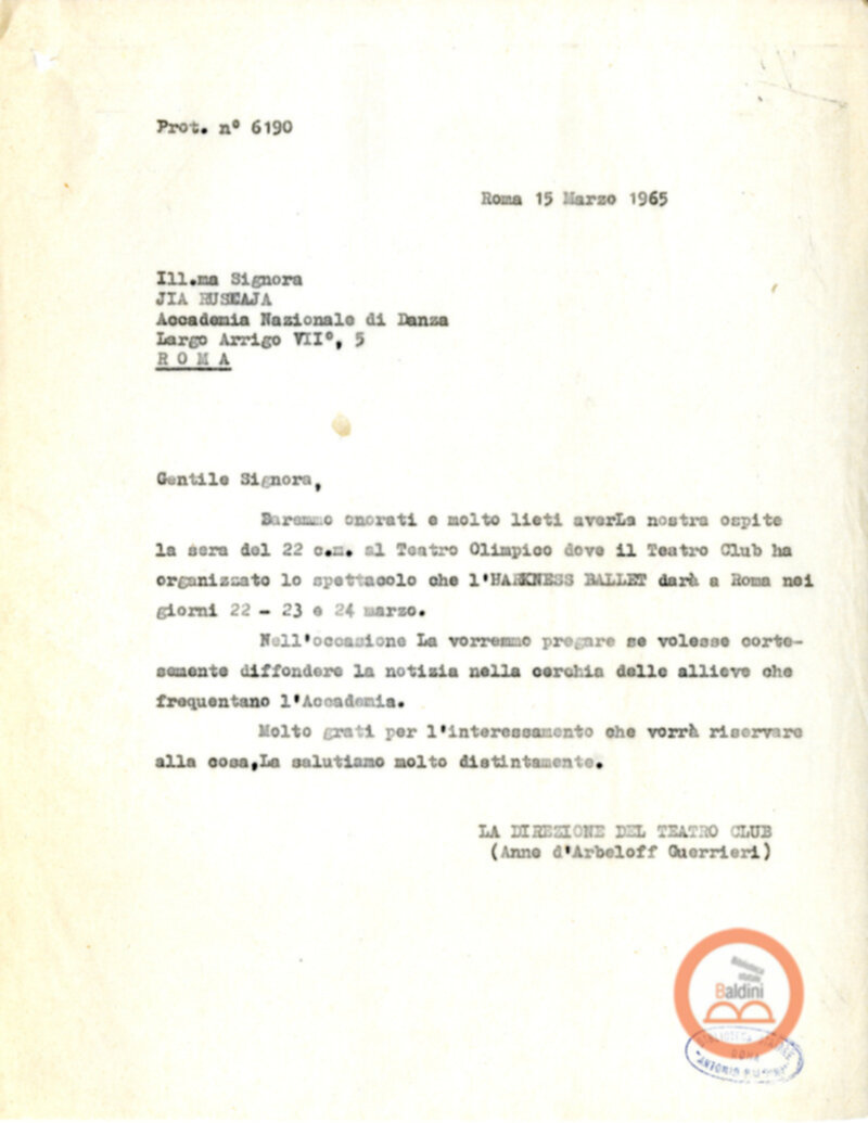 Corrispondenza con Jia Ruskaja