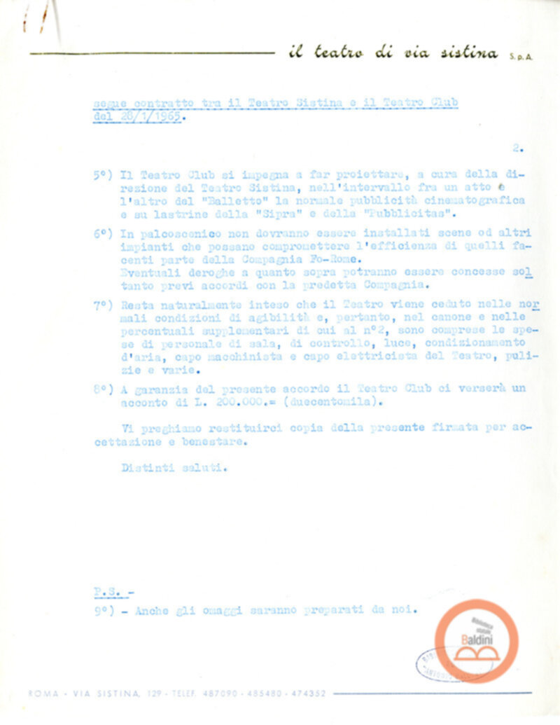 Harkness Ballet - accordi con i Teatri Sistina e Olimpico