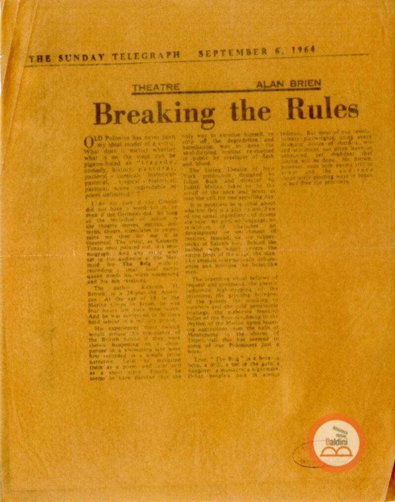 Rassegna stampa - Campagnia del Living Theatre