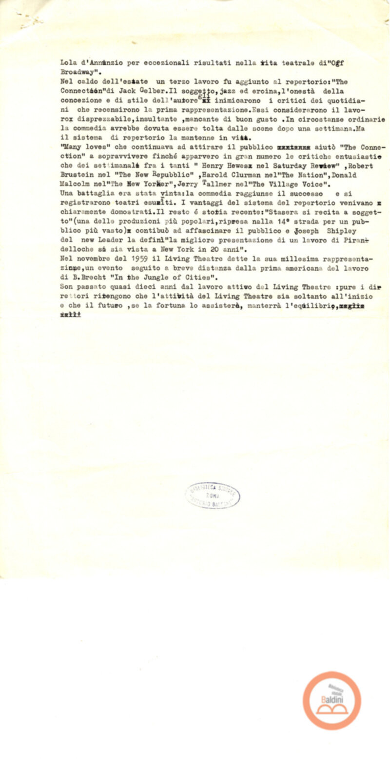 Living Theatre dagli albori (1946-49)