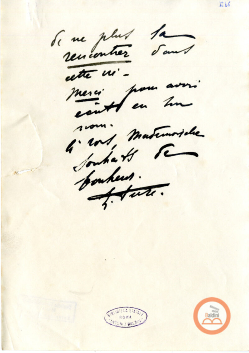 Lettera di Eleonora Duse