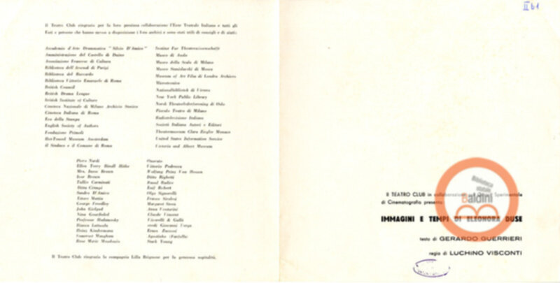 "Immagini e tempi di Eleonora Duse"