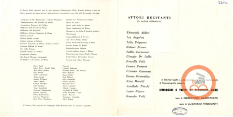 "Immagini e tempi di Eleonora Duse"