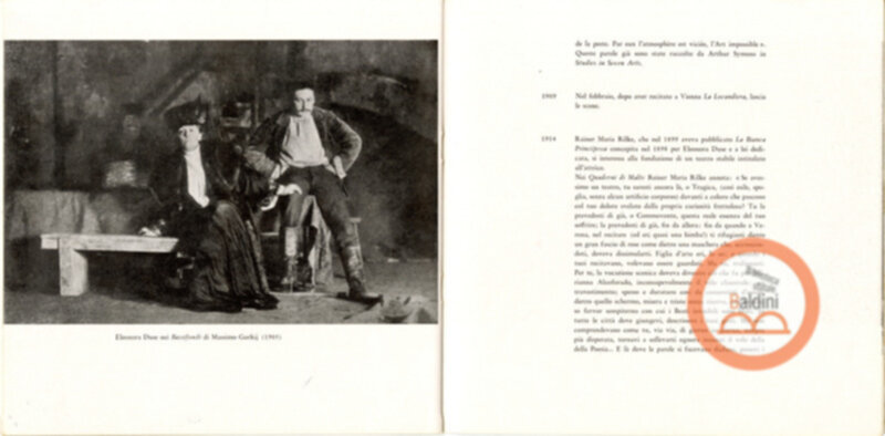 Opuscolo Eleonora Duse. 1858-1958