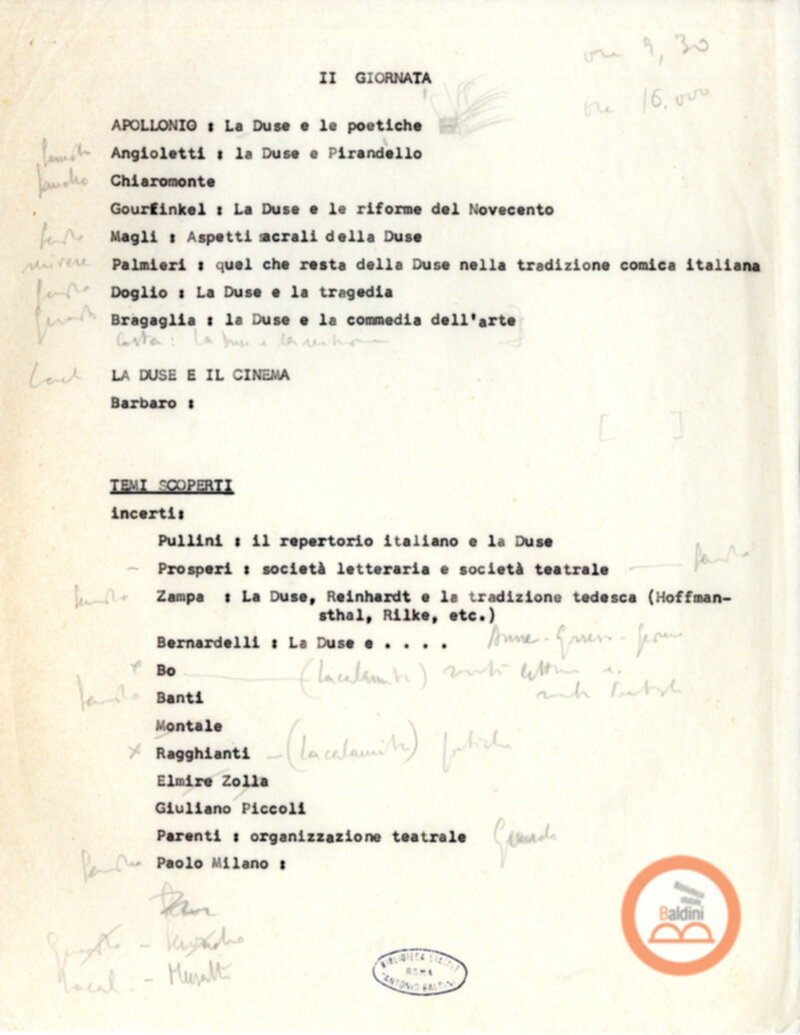 Convegno internazionale di studi L'eredità di Eleonora Duse