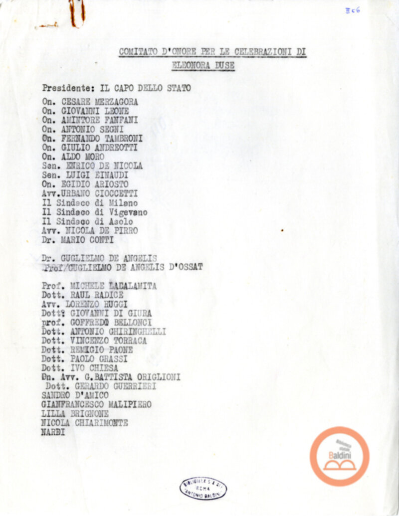 Convegno internazionale di studi L'eredità di Eleonora Duse