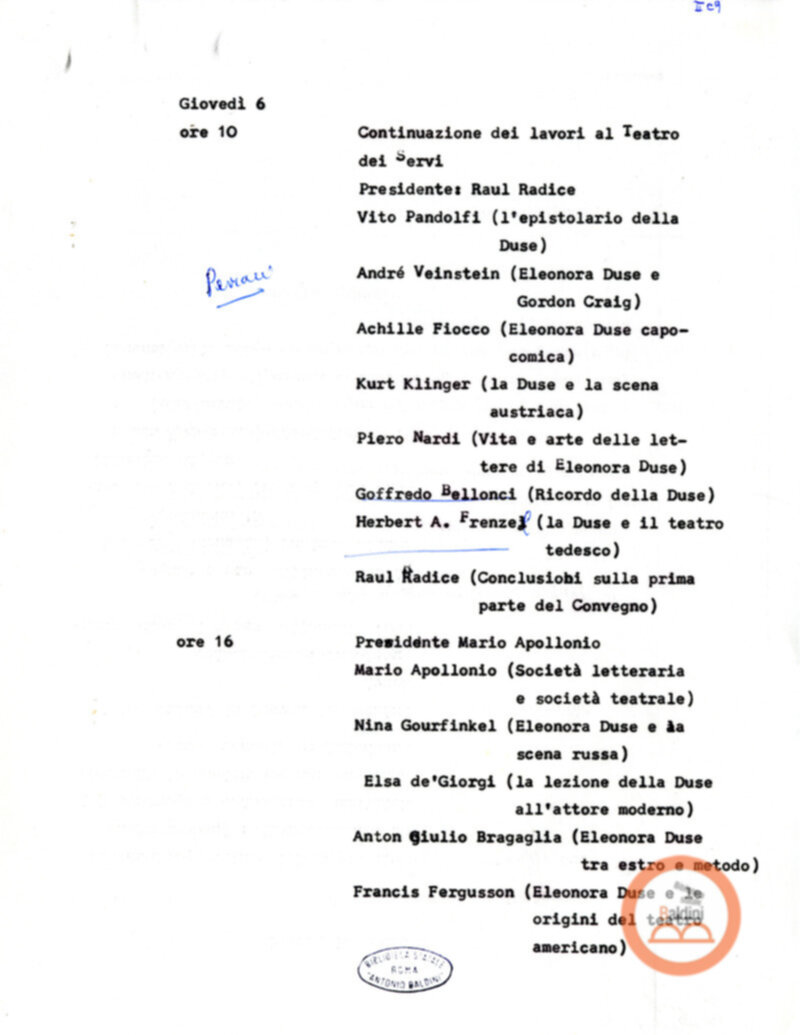 Convegno internazionale di studi L'eredità di Eleonora Duse