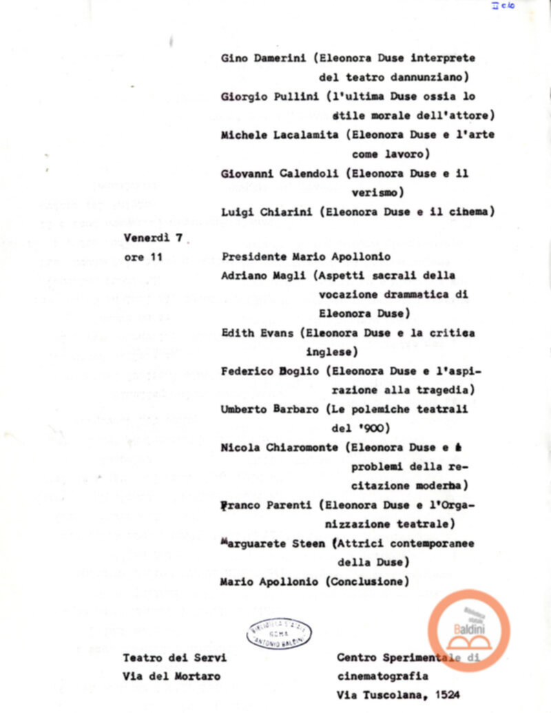 Convegno internazionale di studi L'eredità di Eleonora Duse