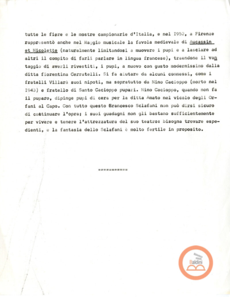 Appunti per Pupi e Cantastorie