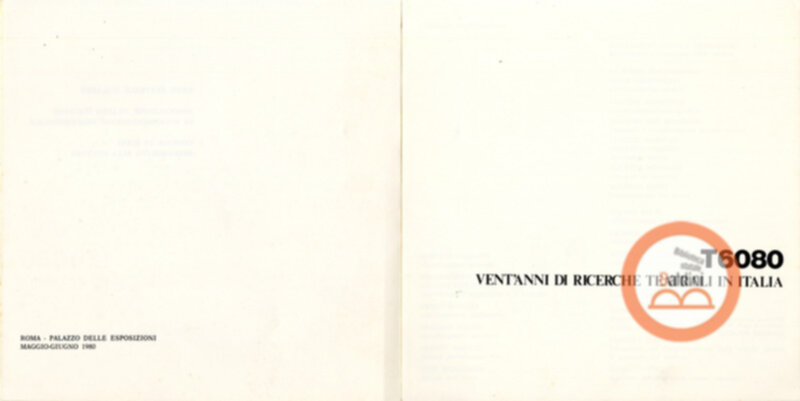 Vent'anni di ricerche teatrali in Italia (1960-1980)