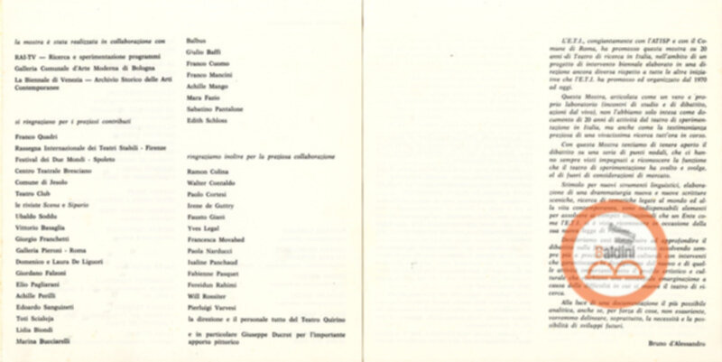 Vent'anni di ricerche teatrali in Italia (1960-1980)