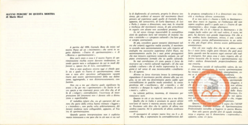 Vent'anni di ricerche teatrali in Italia (1960-1980)