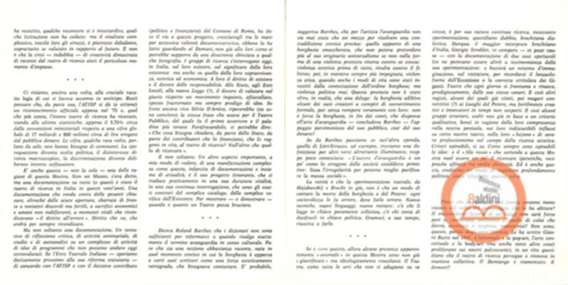 Vent'anni di ricerche teatrali in Italia (1960-1980)