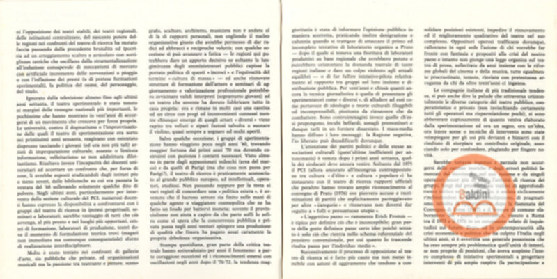 Vent'anni di ricerche teatrali in Italia (1960-1980)