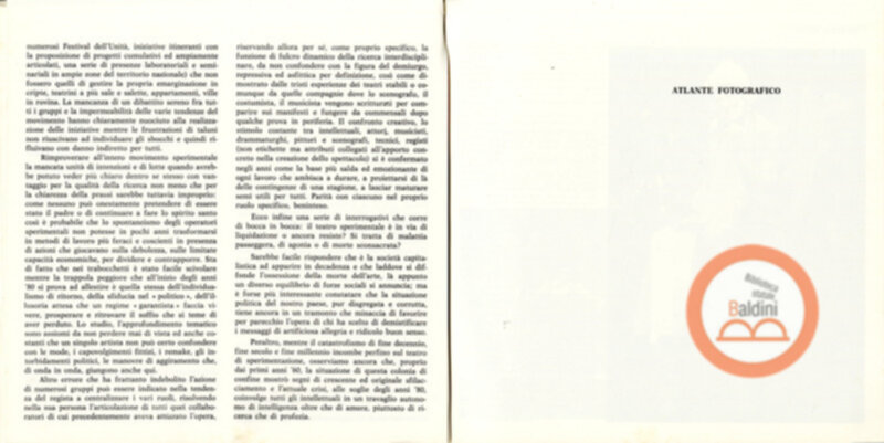 Vent'anni di ricerche teatrali in Italia (1960-1980)