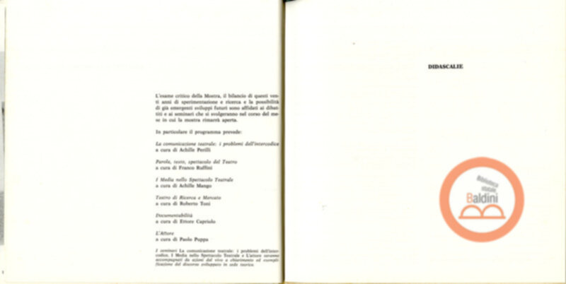 Vent'anni di ricerche teatrali in Italia (1960-1980)