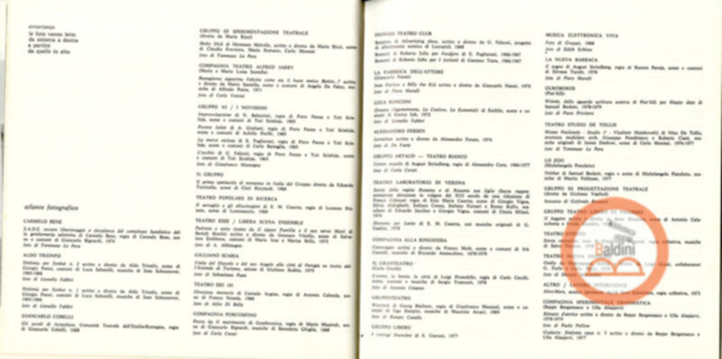 Vent'anni di ricerche teatrali in Italia (1960-1980)