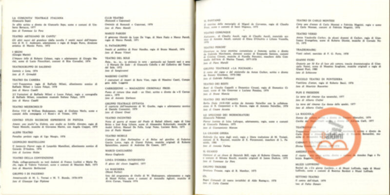 Vent'anni di ricerche teatrali in Italia (1960-1980)