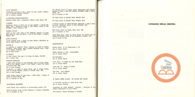 Vent'anni di ricerche teatrali in Italia (1960-1980)