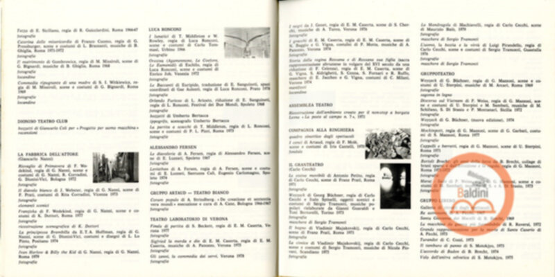 Vent'anni di ricerche teatrali in Italia (1960-1980)