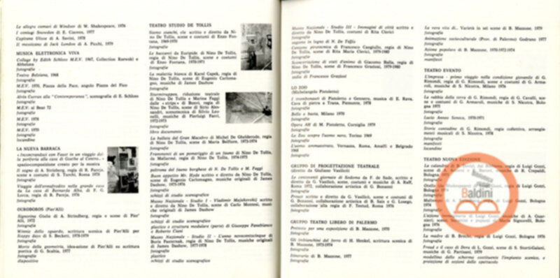 Vent'anni di ricerche teatrali in Italia (1960-1980)