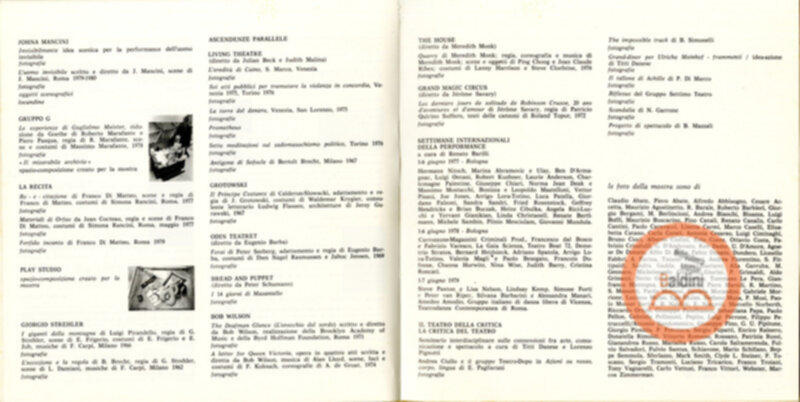 Vent'anni di ricerche teatrali in Italia (1960-1980)