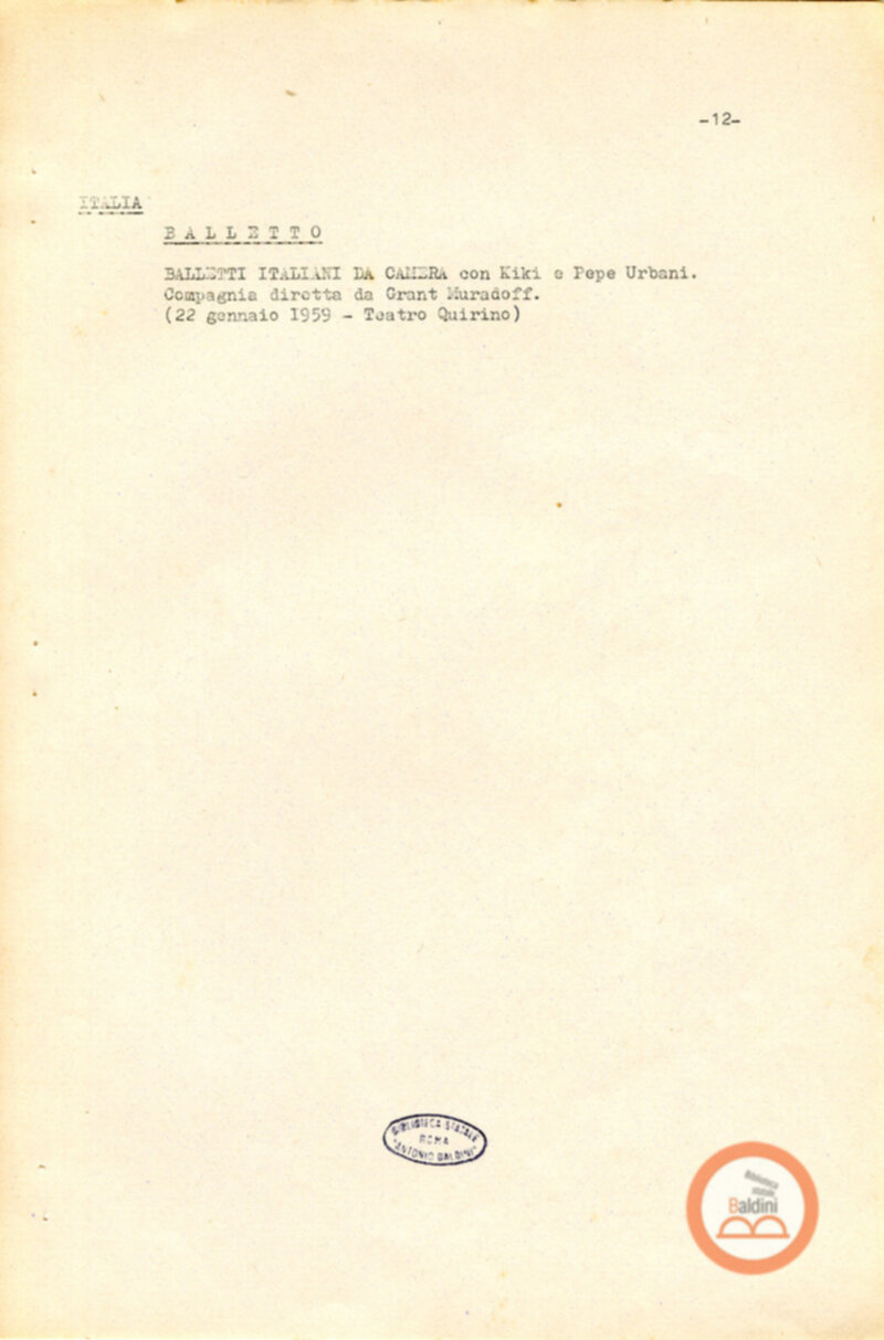 Attività del Teatro Club-anno 1957-1966