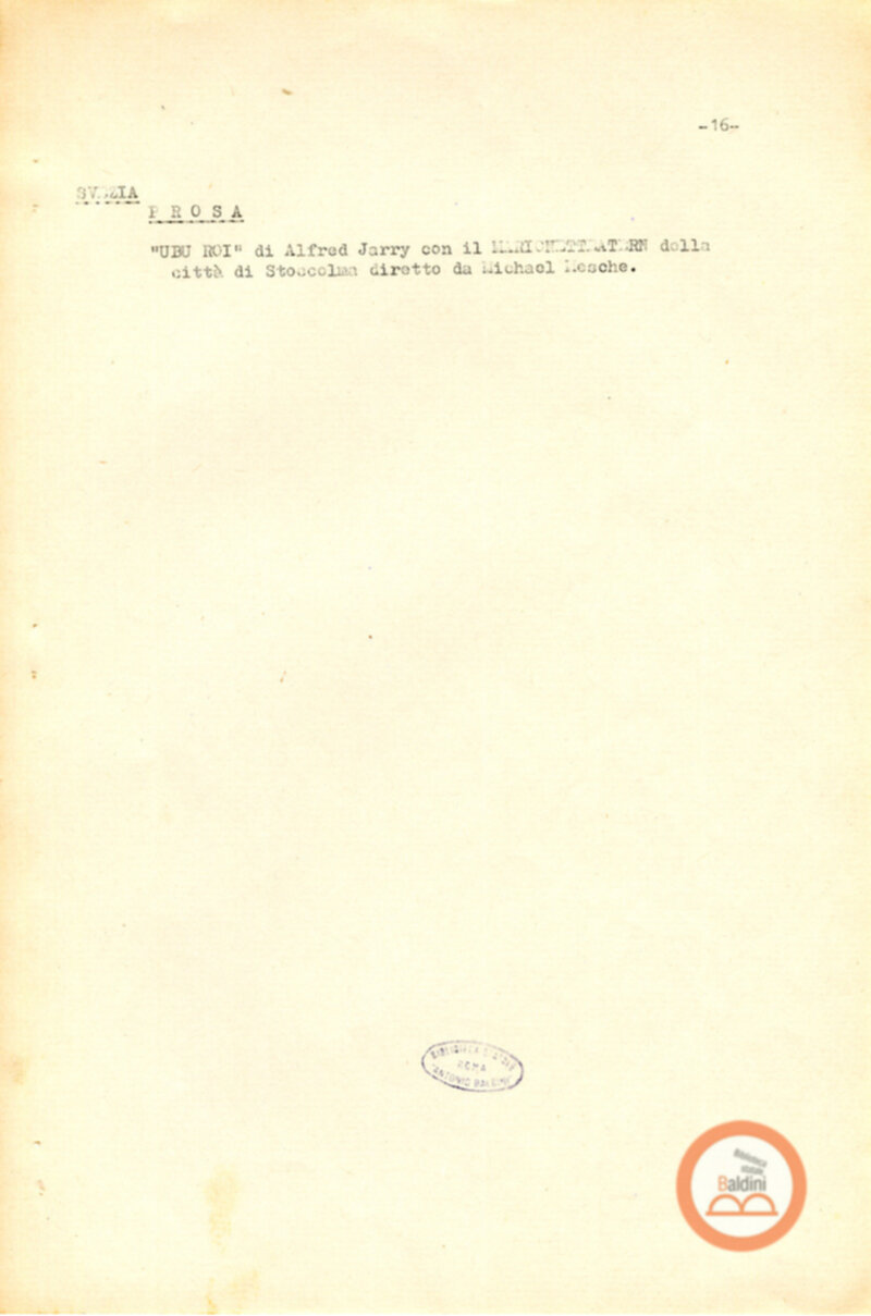 Attività del Teatro Club-anno 1957-1966