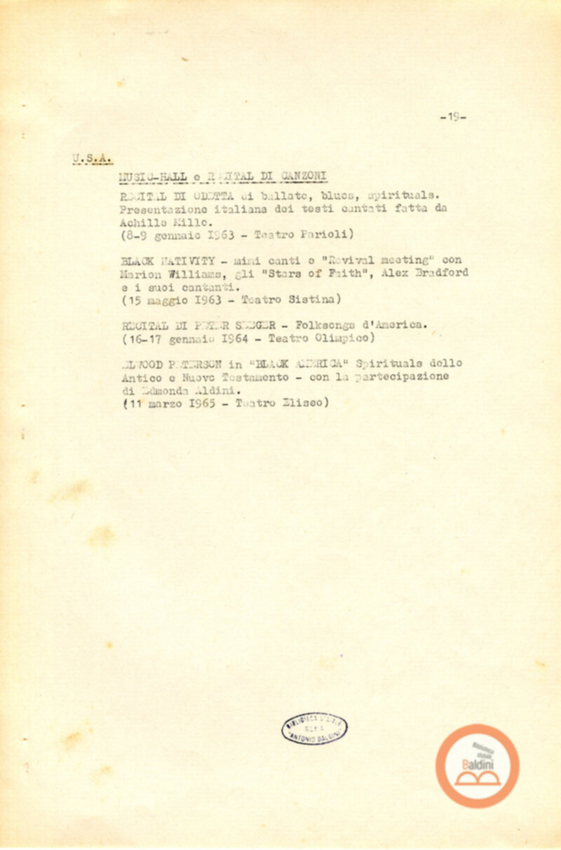 Attività del Teatro Club-anno 1957-1966