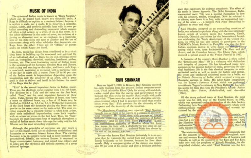 Music of India. Ravi Shankar-sitar