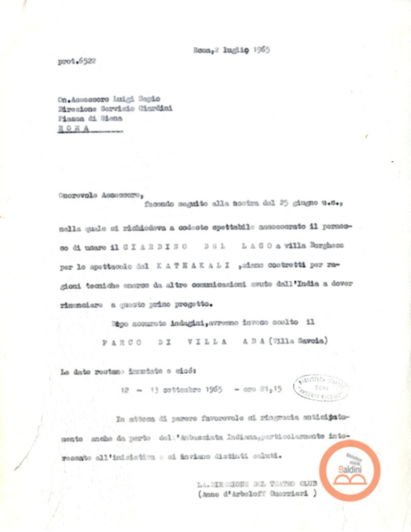 Spettacolo della Compagnia Kalashetra - autorizzazioni