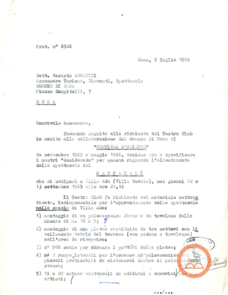 Spettacolo della Compagnia Kalashetra - autorizzazioni