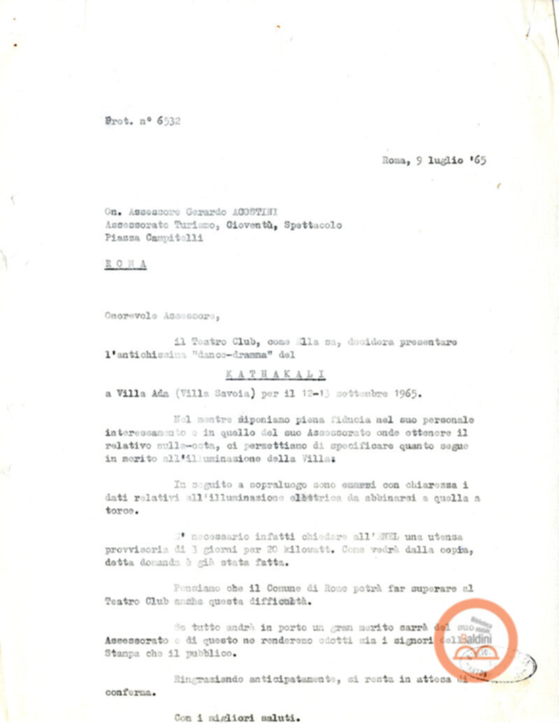 Spettacolo della Compagnia Kalashetra - autorizzazioni