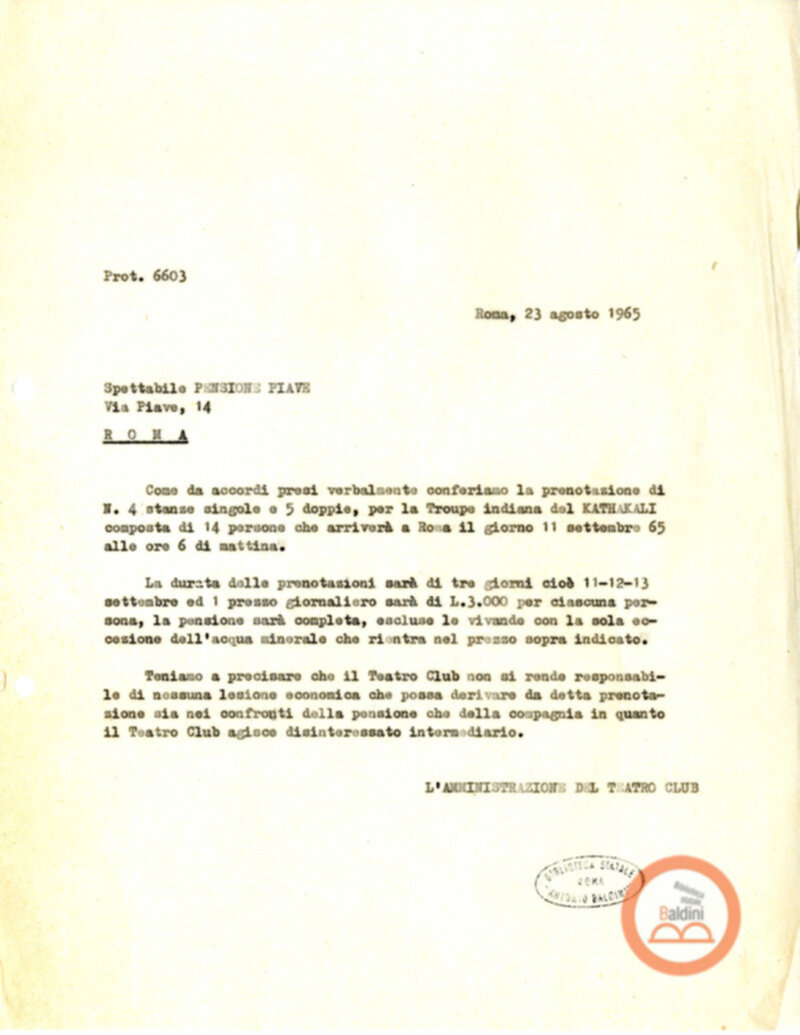 Compagnia Kalashetra - permanenza artisti